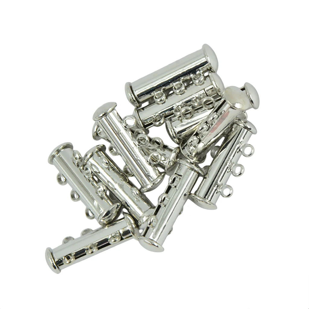 20 Pieces Multi Strand Slide Magnetic Tube Lock Clasp for Necklace Bracelet 