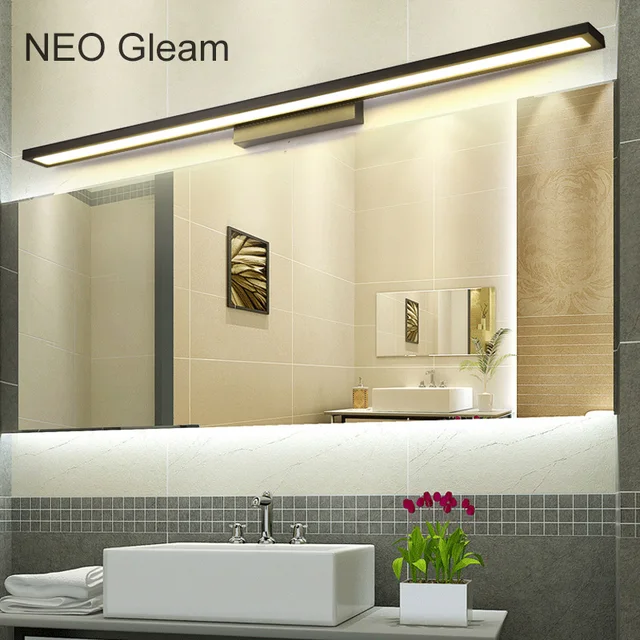 Neo barlume bianco/nero moderno bagno/wc led anteriori luci specchio ... Illuminazione specchio bagno