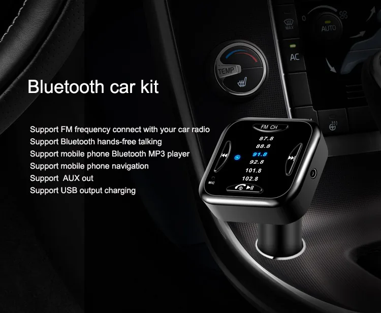 Fm передатчик Aux Выход DC 9 24 В Handsfree Bluetooth 3 0 автомобильный комплект зарядное