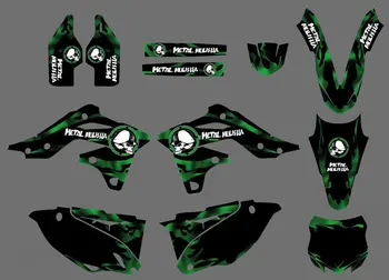 

New Style 0435 Dark Green TEAM GRAPHICS & BACKGROUNDS DECALS STICKERS Kits Fit for KX250F KXF250 2013-2014
