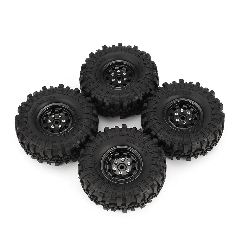 

4Pcs AX-4020 1.9 Inch 110mm Rubber Tires Tire with Metal Wheel Rim Set for 1/10 Traxxas TRX-4 SCX10 RC4 D90 RC Crawler Car Accs