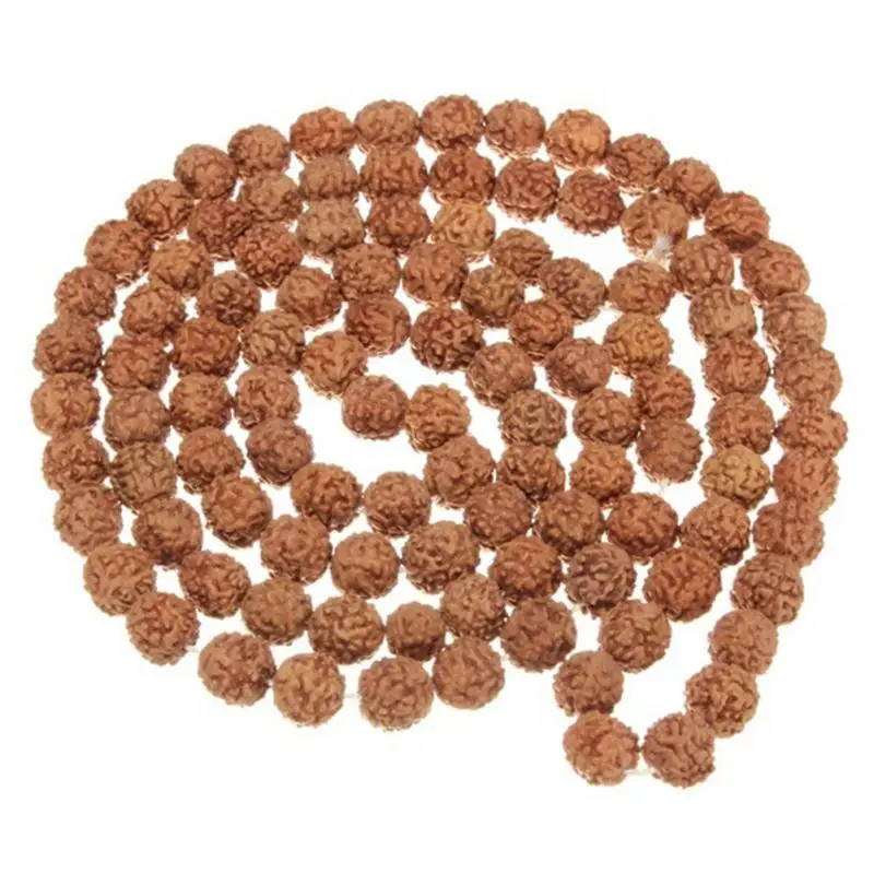 

2019 New Natural Rudraksha Japa Mala Bracelet 108 Bead Hindu Prayer Meditation Buddhist for Meditation Practice Bracelet &