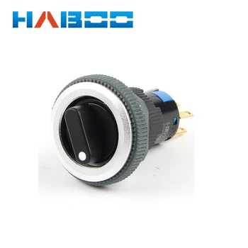 

3 position selector switch10pcs/lot on-off 2NO+2NC dia.16/22mm untrathin integrated rotary selector switch IP65 silver ring