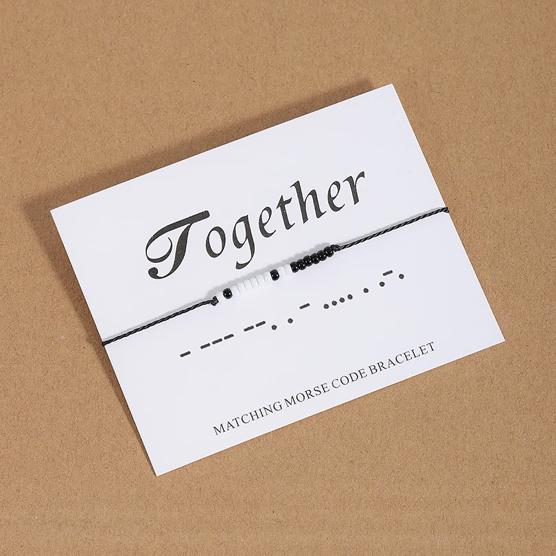 G.YCX Custom Morse Code LOVE FOREVER Name Message Bracelets Adjustable Wax Rope Matching Couple Bracelet for Friend Sister Wife G.YCX Custom Morse Code LOVE FOREVER Name Message Bracelets Adjustable Wax Rope Matching Couple Bracelet for Friend Sister Wife