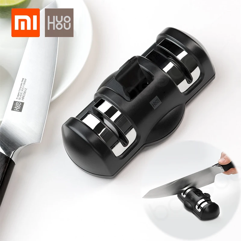 Xiaomi Mijia Huohou точилка для ножей 2 этапа двойное колесо точильный камень инструмент