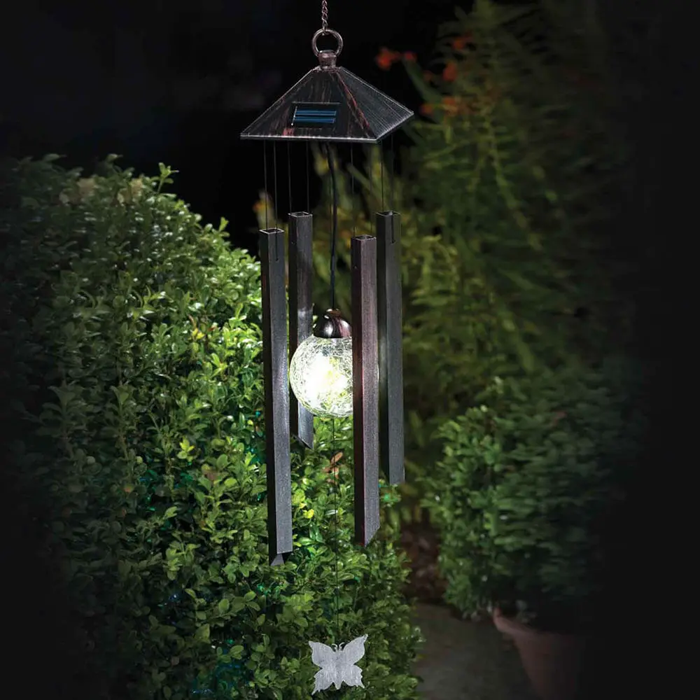 Colour Changing Solar Wind Chime Light Lamp Lantern Outdoor Garden Patio