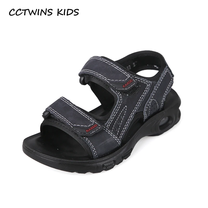 

CCTWINS Kids Shoes 2019 Summer Girls Fashion Real Leather Boys Sandals Children Beach Flats Baby Soft Barefoot Shoes BS210