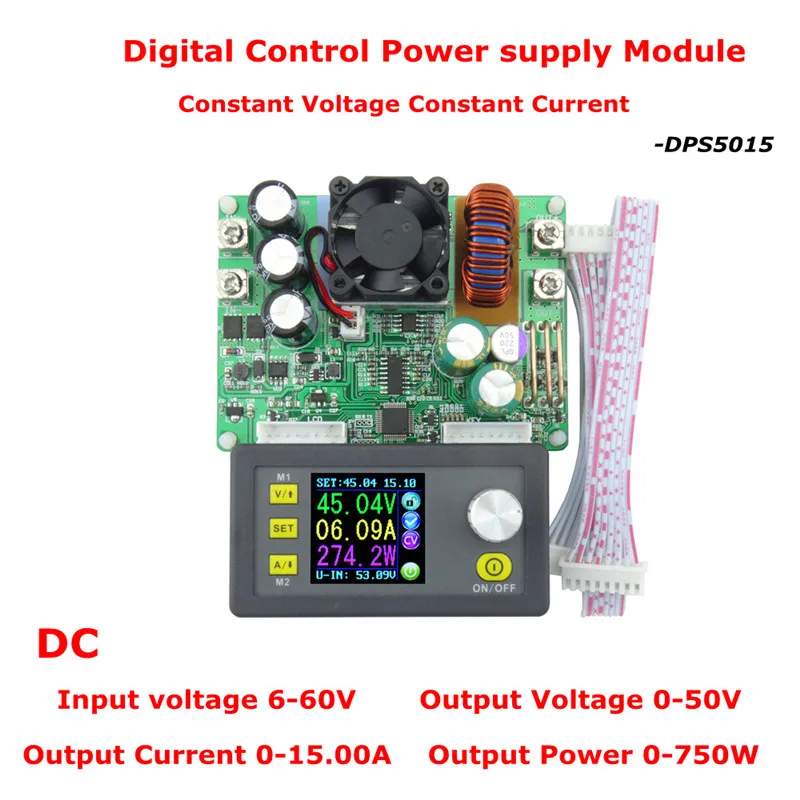 DPS5015 15A цифровой ЖК-вольтметр Постоянное Напряжение Ток понижающий программируемый источник питания понижающий преобразователь напряжения Амперметр