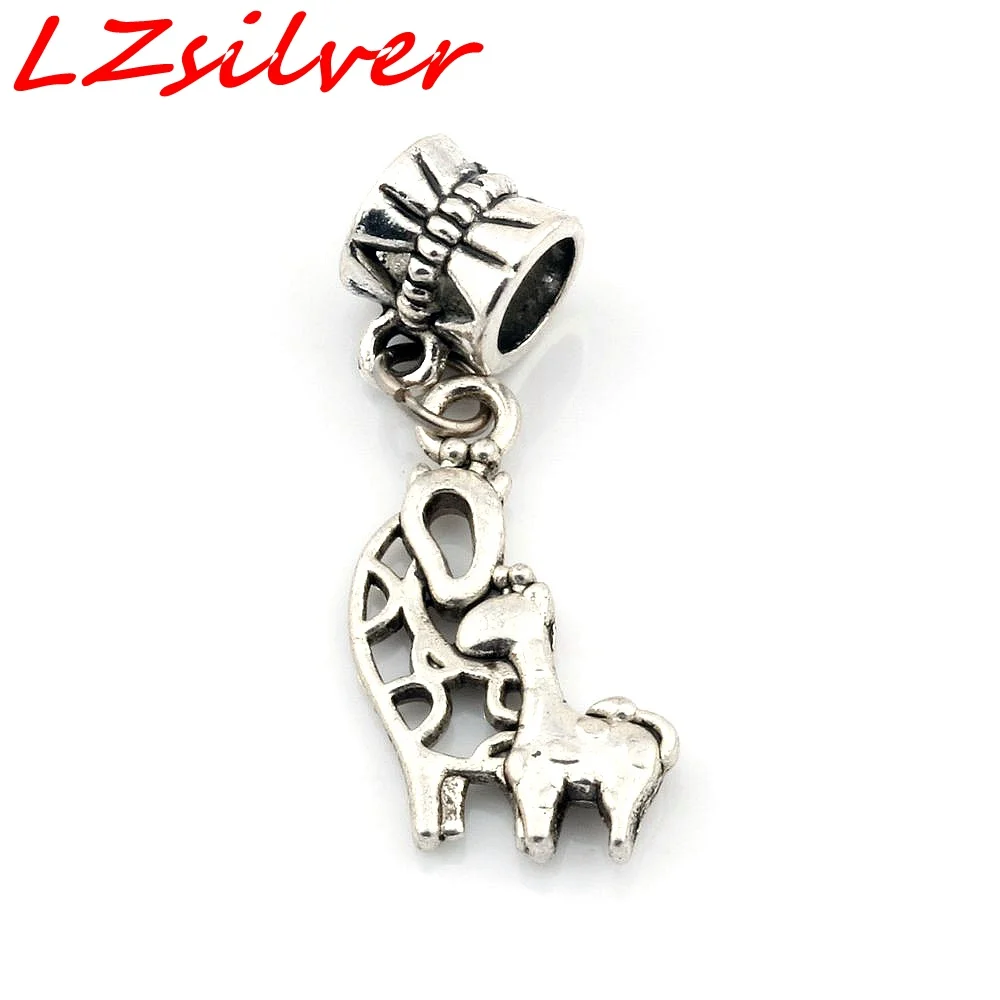 

Hot Sale ! 10pcs Antique silver Revolver Dangle Big Hole Beads Fit Charm Bracelet Jewelry DIY 34 x 12 mm nm566