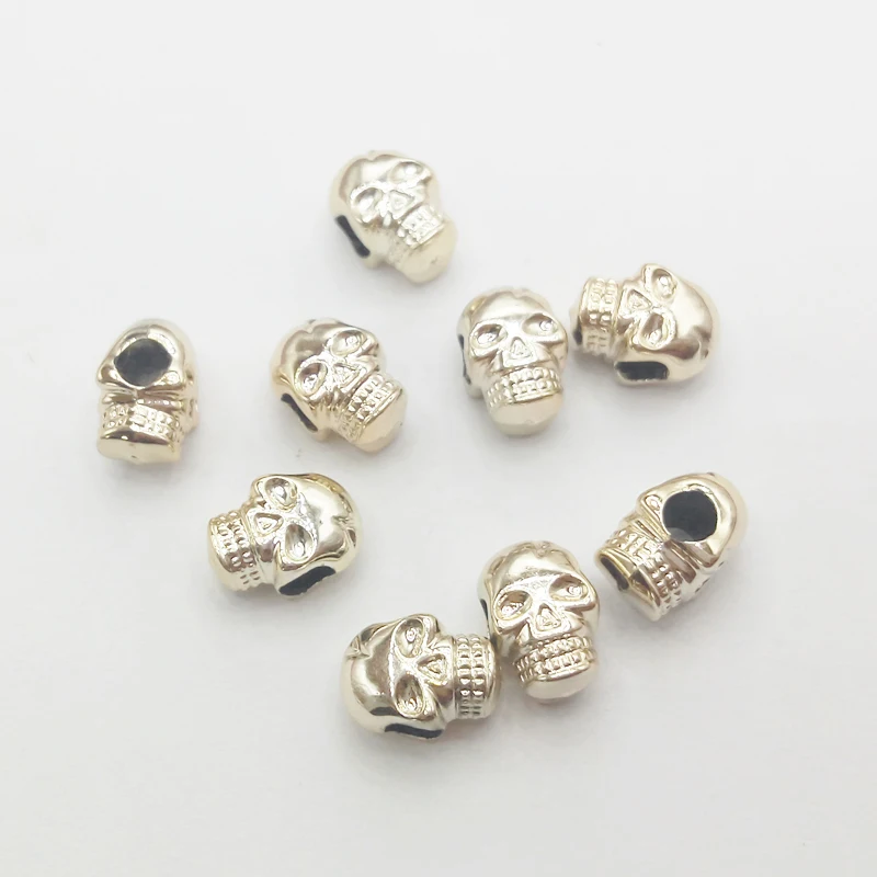 

100 Piece/lot 9*12.5mm Gold Color Skull Shape CCB Spacer Beads For Jewelry Making DIY