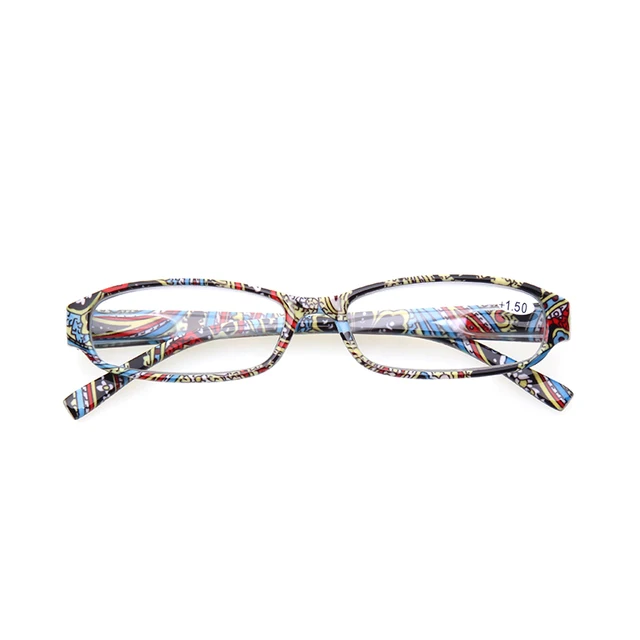 Reading Glasses Fashion Ladies Readers Spring Hinge with Pattern Print Eyeglasses for Women +1.0 +2.0 +3.0 +4.0 +5.0 blue