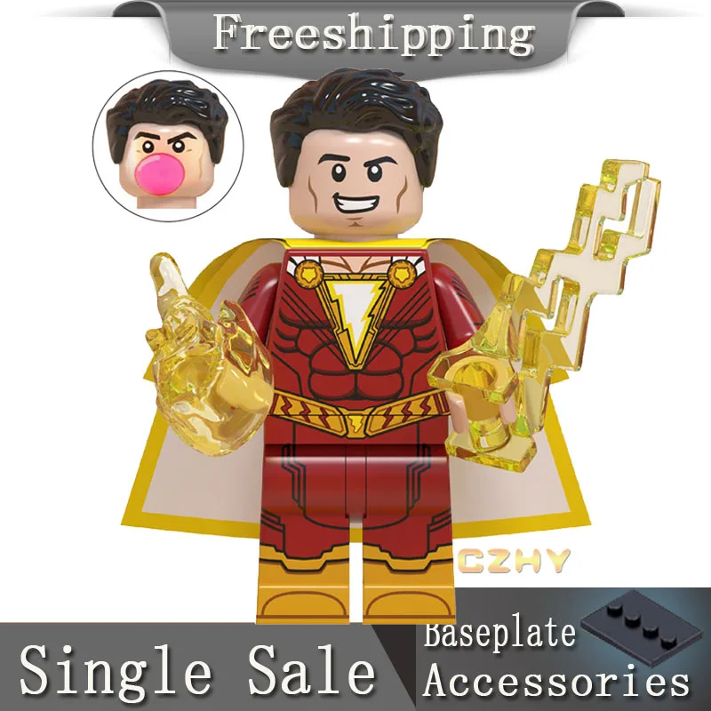 

DC Super Heroes Shazam Freddy Black Adam Pedro Pena Dr. Sivana Mary Marvel Building Blocks Gifts Legoe Minifigured WM671
