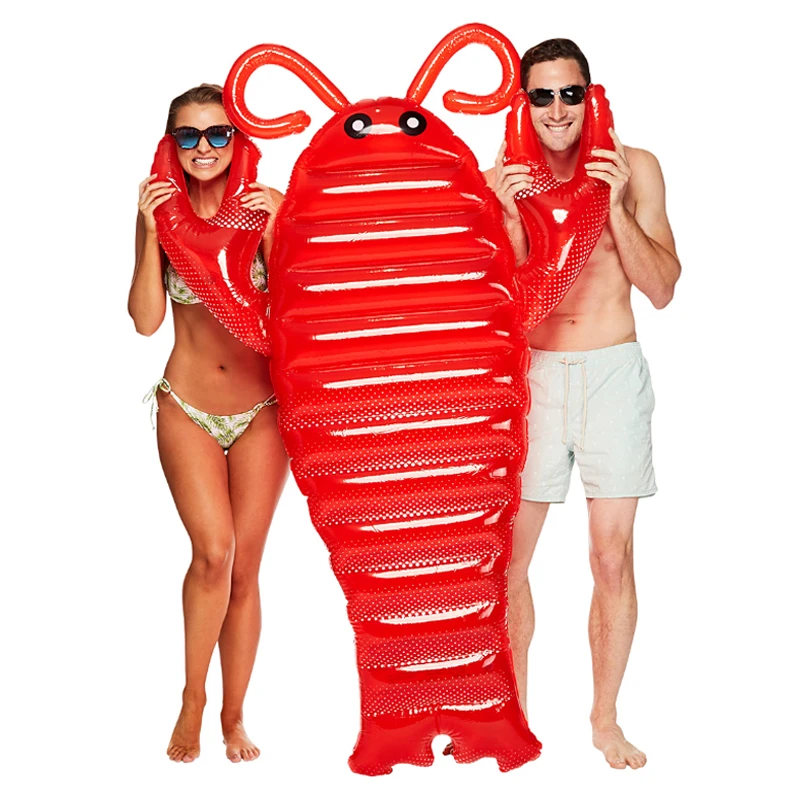 

190CM Giant Lobster Inflatable Pool Float 2018 New RED Lie-On Swimming Ring For Child Adult Air Mattress Water Party Toys boia