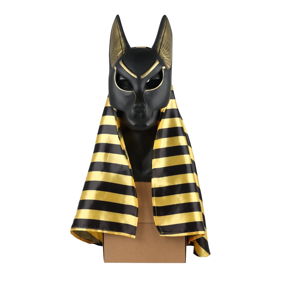 Египетская Маскарадная маска для лица Anubis с шарфом ПВХ Canis spp голова Волка Jackal Animal