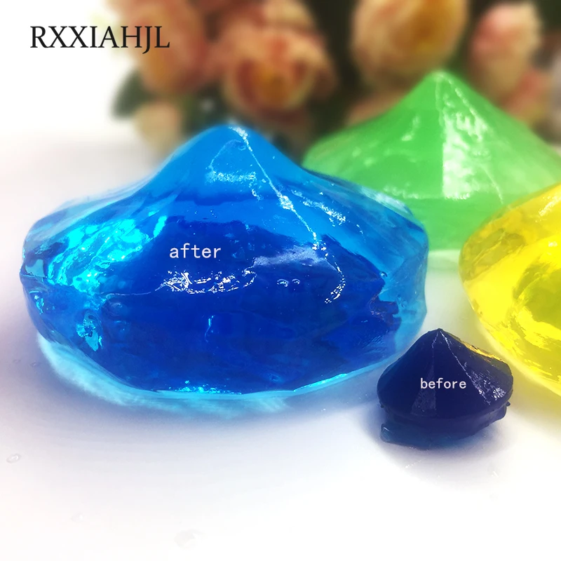 

50pcs/lot Diamond Shape Growing Water Balls Crystal Soil Water Beads Kids Toy Wedding/Home Decor