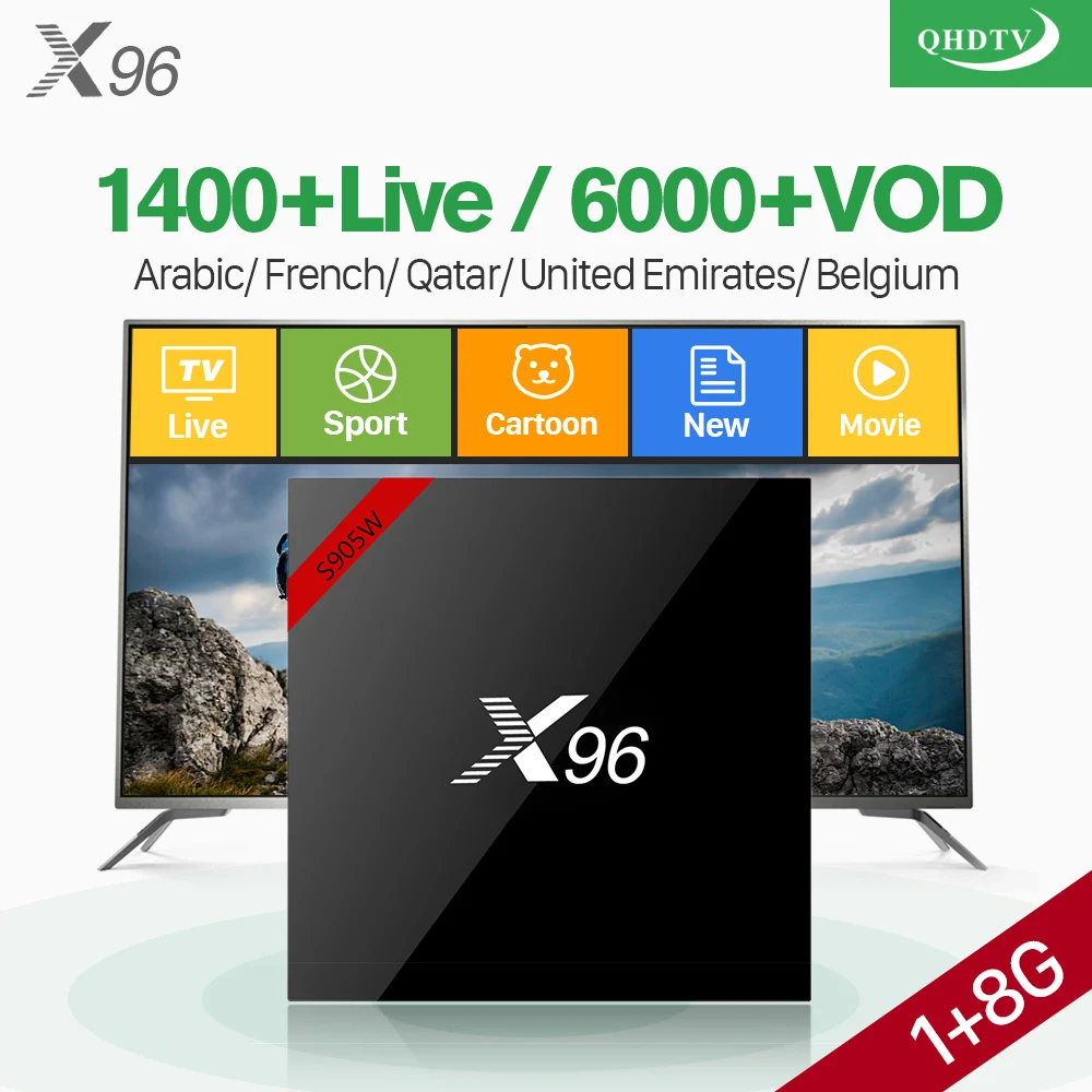 X96W Smart TV Box Android 7.1 Amlogic S905W Quad Core H.265 4K 2.4GHz WiFi Media Player QHDTV Code Europe French Arabic IPTV Box X96W Smart TV Box Android 7.1 Amlogic S905W Quad Core H.265 4K 2.4GHz WiFi Media Player QHDTV Code Europe French Arabic IPTV Box