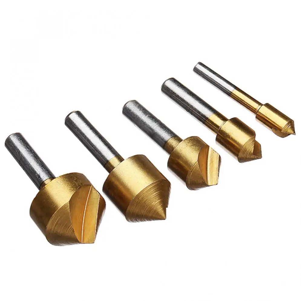 5pcs Metric 6mm 19mm Titanium Drill Press Countersink Boring Bit Single