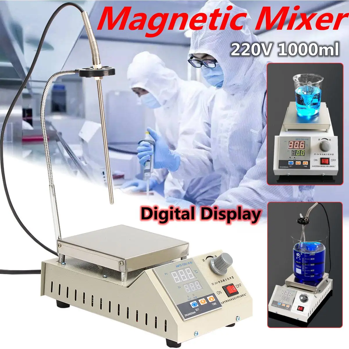 

220V 85-2/85-2A Magnetic Stirrer with Digital Thermostat Hot Plate Heating Mixer 2400rpm Heating Medical Laboratory Tool