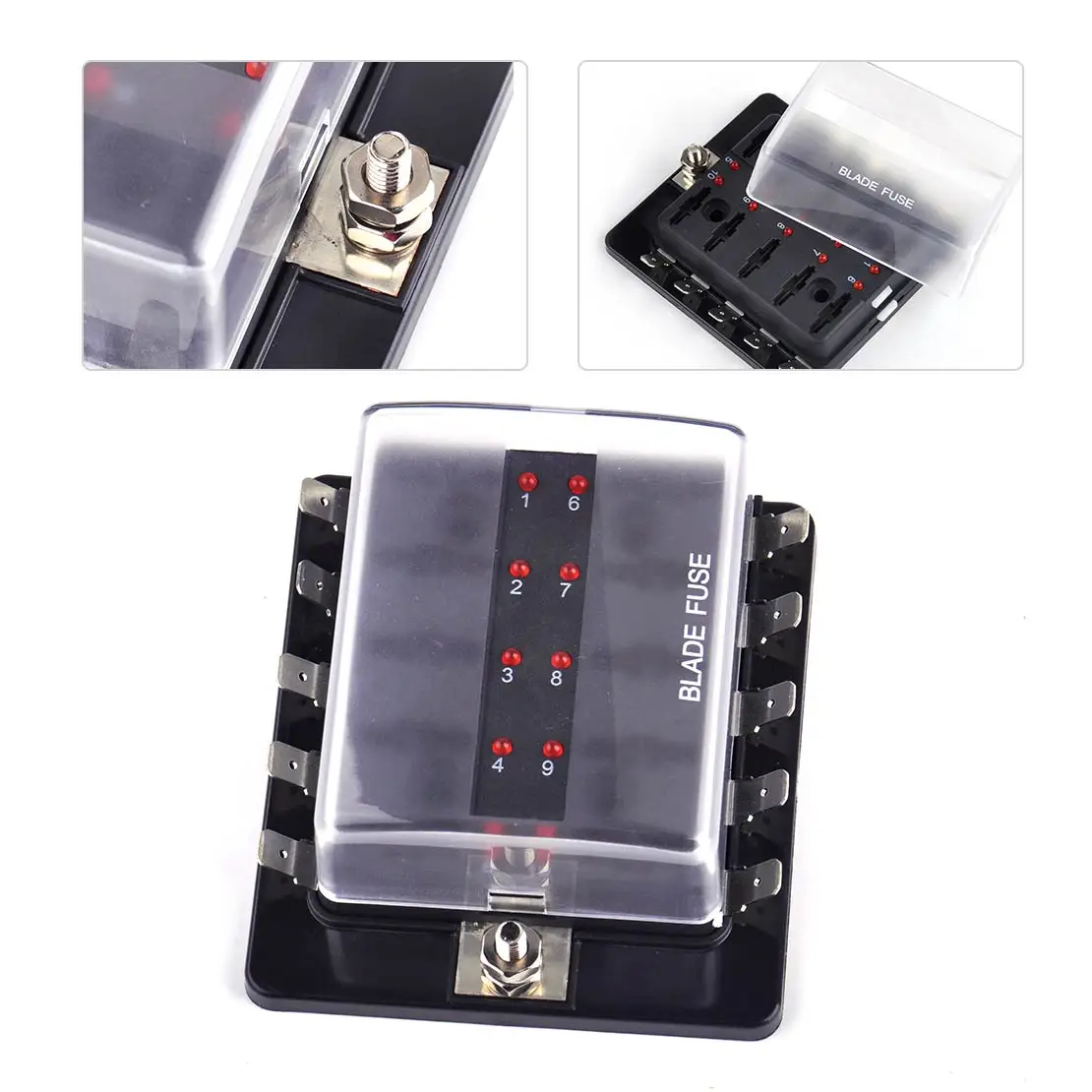 CITALL Car Boat 10 Way Circuit Automotive ATC ATO Fuse Box Holder W/ LED Warning Light for Audi A4 A6 BMW E46 E90 Mazda 3 6 Kia-in Fuses from Automobiles ...