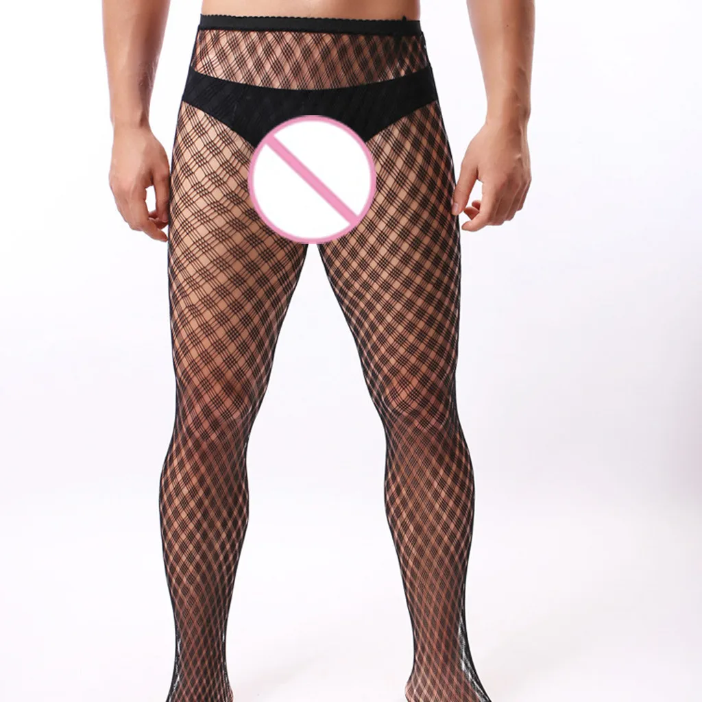 

snowshine YL5 New Fashion Men Sexy Panty Hose Hollow Crotch Pantyhose Silk Stockings Underpant free shipping
