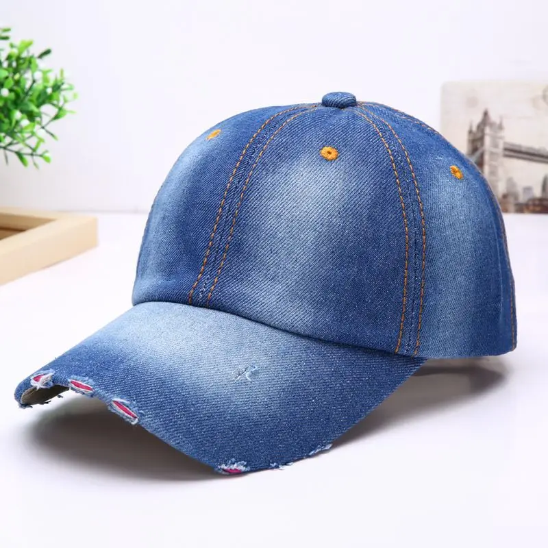 

Vintage Cowboy Baseball Cap Womail Baseball Caps Fashion Adjustable Jean Sport Hat Casual Women Men Cotton Denim Hat 4 Colors