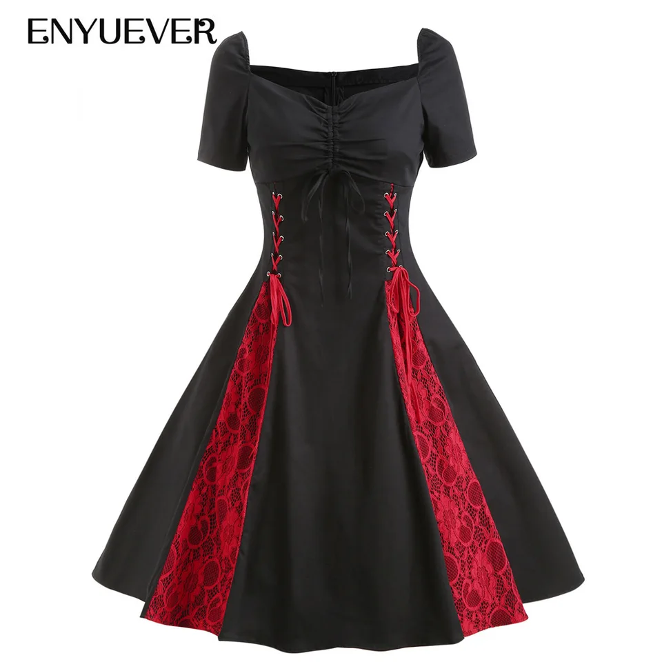 red and black victorian gothic dress