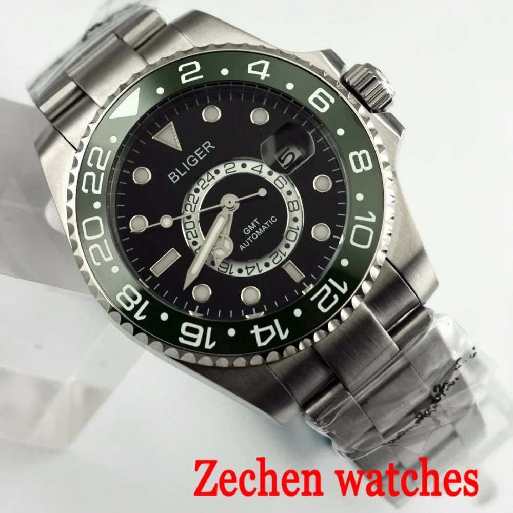 

Bliger43mm Men's Watch Stainless Steel Automatic Mechanical Watch Fashion Business Calendar Mechanical Watch