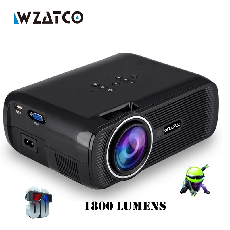 Prix pour WZATCO CTL80 1800 lumen Portable Mini full HD 1080 P TV LED 3D Projecteur Android Wifi Smart Home Cinéma Beamer Proyector everycom Prix pour WZATCO CTL80 1800 lumen Portable Mini full HD 1080 P TV LED 3D Projecteur Android Wifi Smart Home Cinéma Beamer Proyector everycom