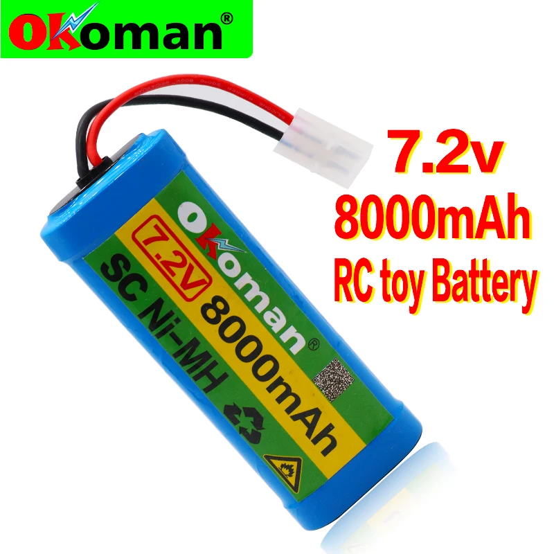 7.2V 8000mAh NiMH Rechargeable RC toy Battery with Tamiya Discharge Connector for RC Racing Cars Boat Aircraf