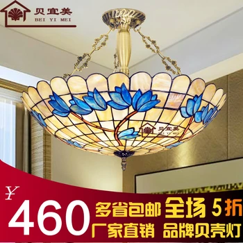 

Mediterranean Style Tiffany Shell Made Ceiling Lamp E27 AC 110-240V LED Ceiling Lights Luminarias Light Fixture