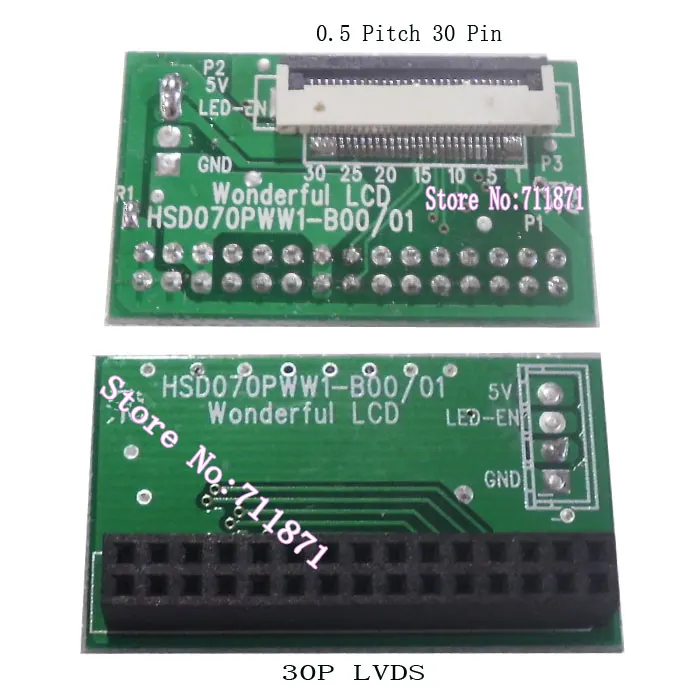 FFC шаг 0 5 мм 30 P HSD070PWW1 адаптер LVDS пластина Pin B00 B01 конверсионная плата в разъем LVDS|ffc