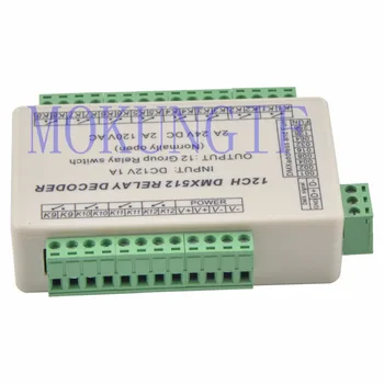 

3Pcs WS-DMX-RELAY-12CH 12 channels DMX512 Decoder switch signal led Controller relay output only use signal control input 12V