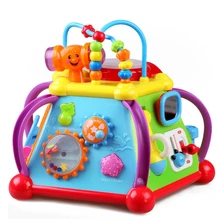 Горячая Детские Развивающие игрушки Музыка флэш-светильник круглые бусины изменение сцены микрофон телефон море животное многофункциональный в 1