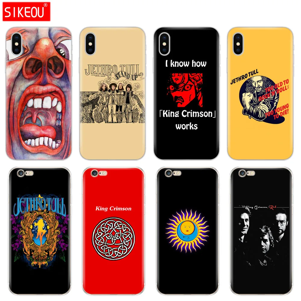 

Silicone Cover Phone Case For Iphone 6 X 8 7 6s 5 5s SE Plus 10 XR XS Max Case Jethro Tull King Crimson