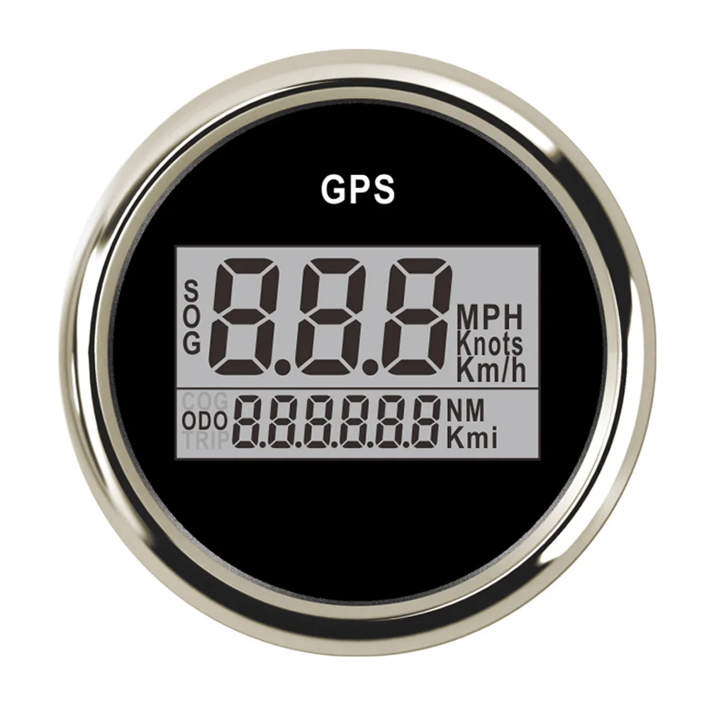 Цифровой GPS измеритель скорости для лодок 52 мм 0 ~ 999 одометр MPH км/ч с регулируемой