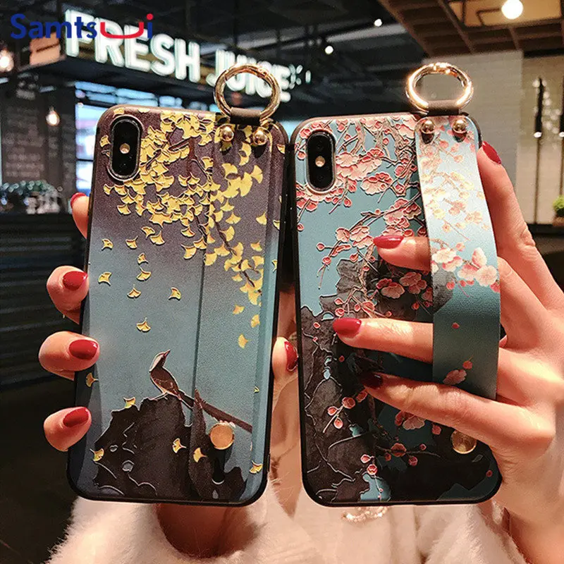 

Embossed wristband Ring Case For Samsung S10 10e S9 S9p S8 S8p Samsung Galaxy Note8 Note9 Anti-Knock Coque Capas Fundas