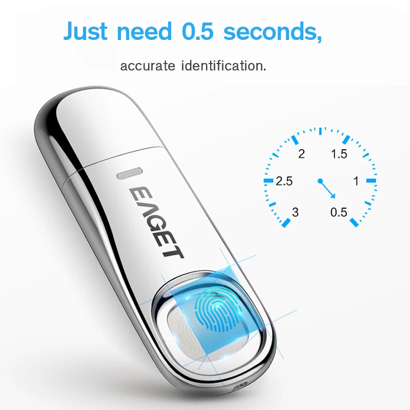 EAGET USB3.0 Flash Drive 64GB Pen Drive Fingerprint Encryption Pendrive 32GB USB Flash Disk Memory Stick Storage For Laptop PC