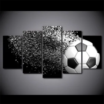 

HD Printed 5 Piece Canvas Art Football Disintegration Painting Wall Pictures Modular Framed Painting Free Shipping
