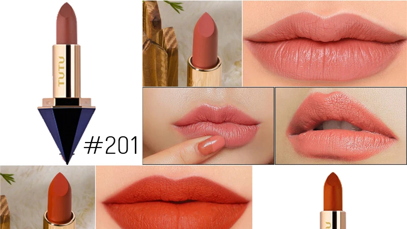 TUTU Velvet Lipsticks Long Lasting Sexy Shimmer Waterproof Nude Lip Stick Moisturizing Stars Matte Lipstick 6 Color Make-up Kit (9)