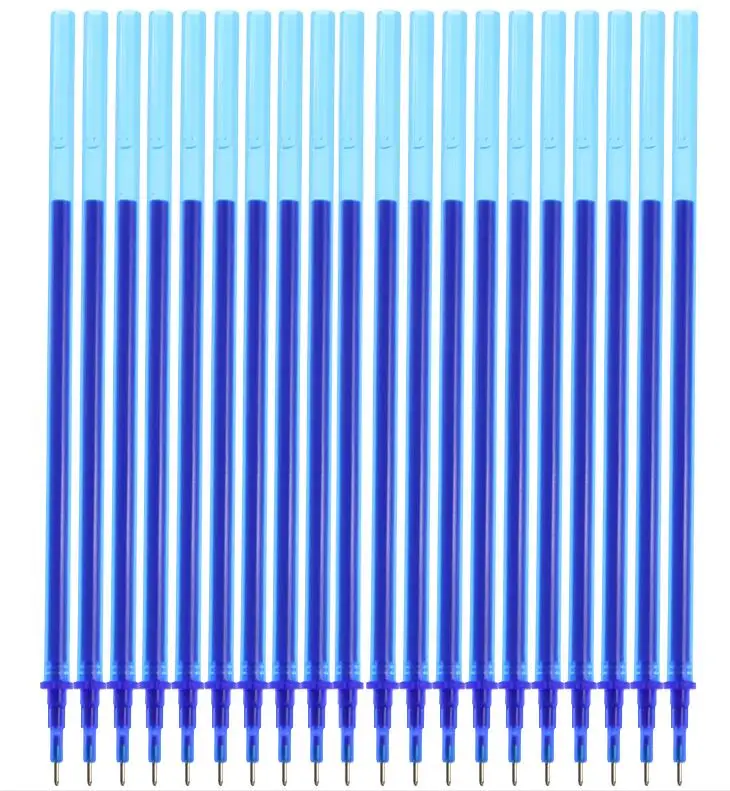 Перезаписываемые заправки 20 комплектов/набор офисных гелевых ручек 0,5 мм стираемая Волшебная синяя ручка/черные чернила Обучающие канцелярские инструменты для письма - Цвет: 20pc  blue