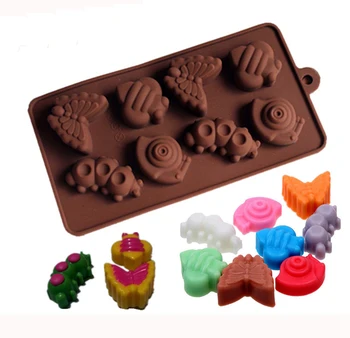 

Luyou 1pcs Snails, Caterpillars, Butterflies Silicone Chocolate Mold 3D Silicone Cake Chocolate Mold Silicone Ice Trays Mould