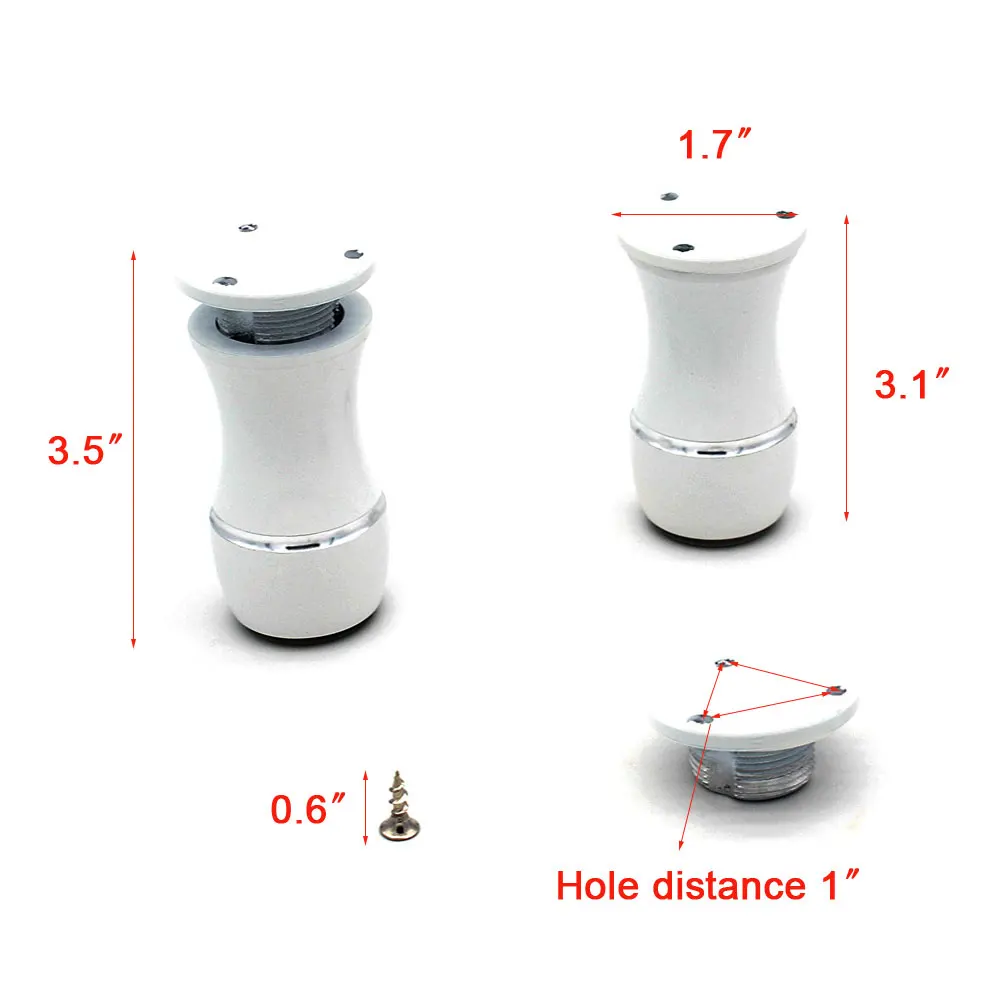 1/2/4 шт 80 мм белый Регулируемые Алюминиевые ножки для мебели шкафы столы-стулья диван ноги с нескользящей резиновая основа