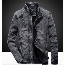 Solid Casual Slim Mens Denim Jacket Plus Size 4XL Bomber Jacket Men High Quality Cowboy Men's Jean Jacket Chaqueta Hombre 2019