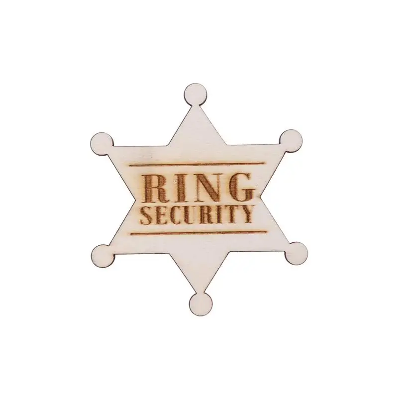 Wooden Ring Security Badge Breastpin Wedding Rustic Ring Bearer Pin Wedding Accessories for Boys