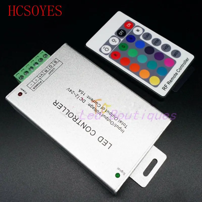 

DC12-24V 24keys 15A RF Aluminum RGB Controller 3CH 5A each Color RF control for 5050 3528 RGB LED Strip