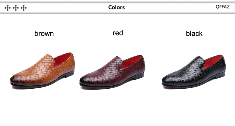 QFFAZ Men Shoes Luxury Brand Braid Leather Casual Driving Oxfords Shoes Men Loafers Moccasins Italian Shoes for Men Flats