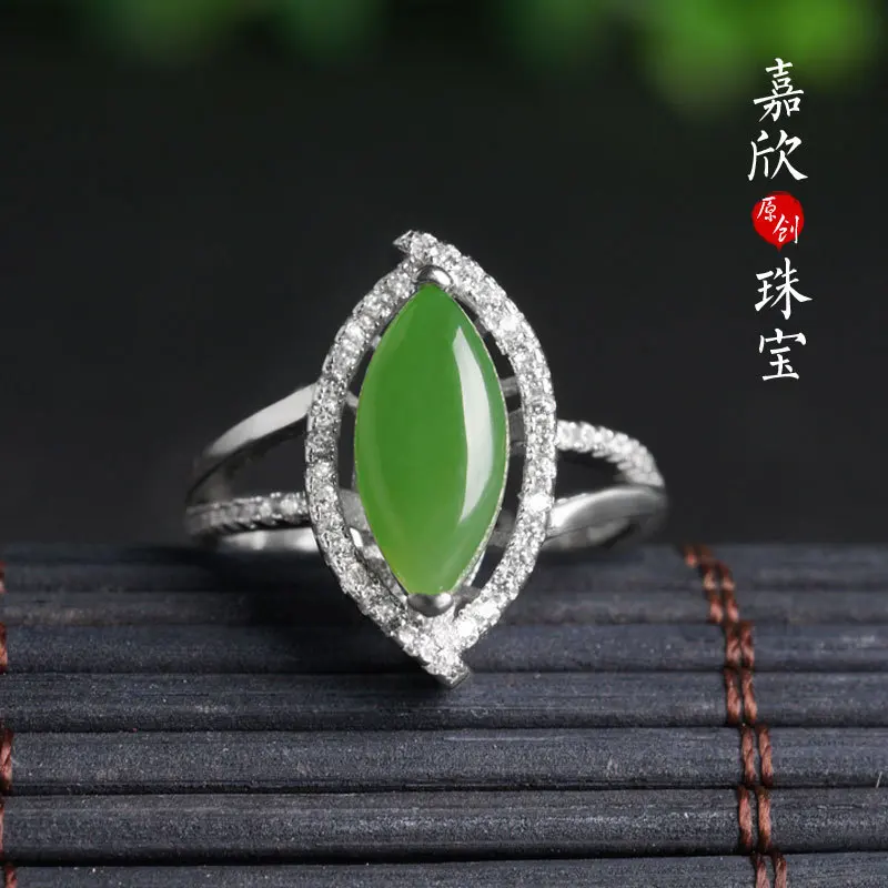 

2019 Time-limited Anel Feminino Hetian Horse Eye Sterling 925 With Hollow Out Jasper Fashion Women Give Hand Lace Certificate