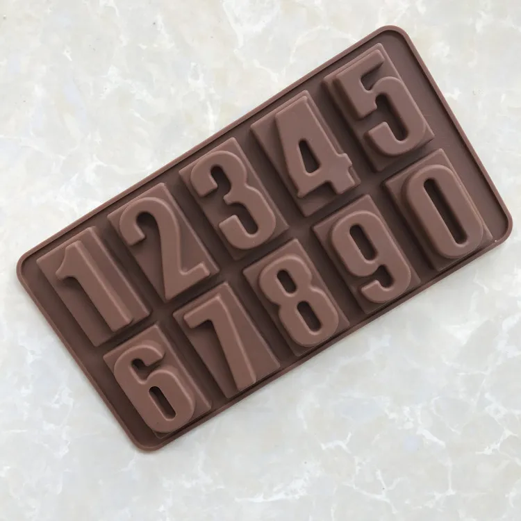 

Digital silicone ice tray baking chocolate mold Craft Cement Number Mold for Home Decoration Concrete Number Silicon mould