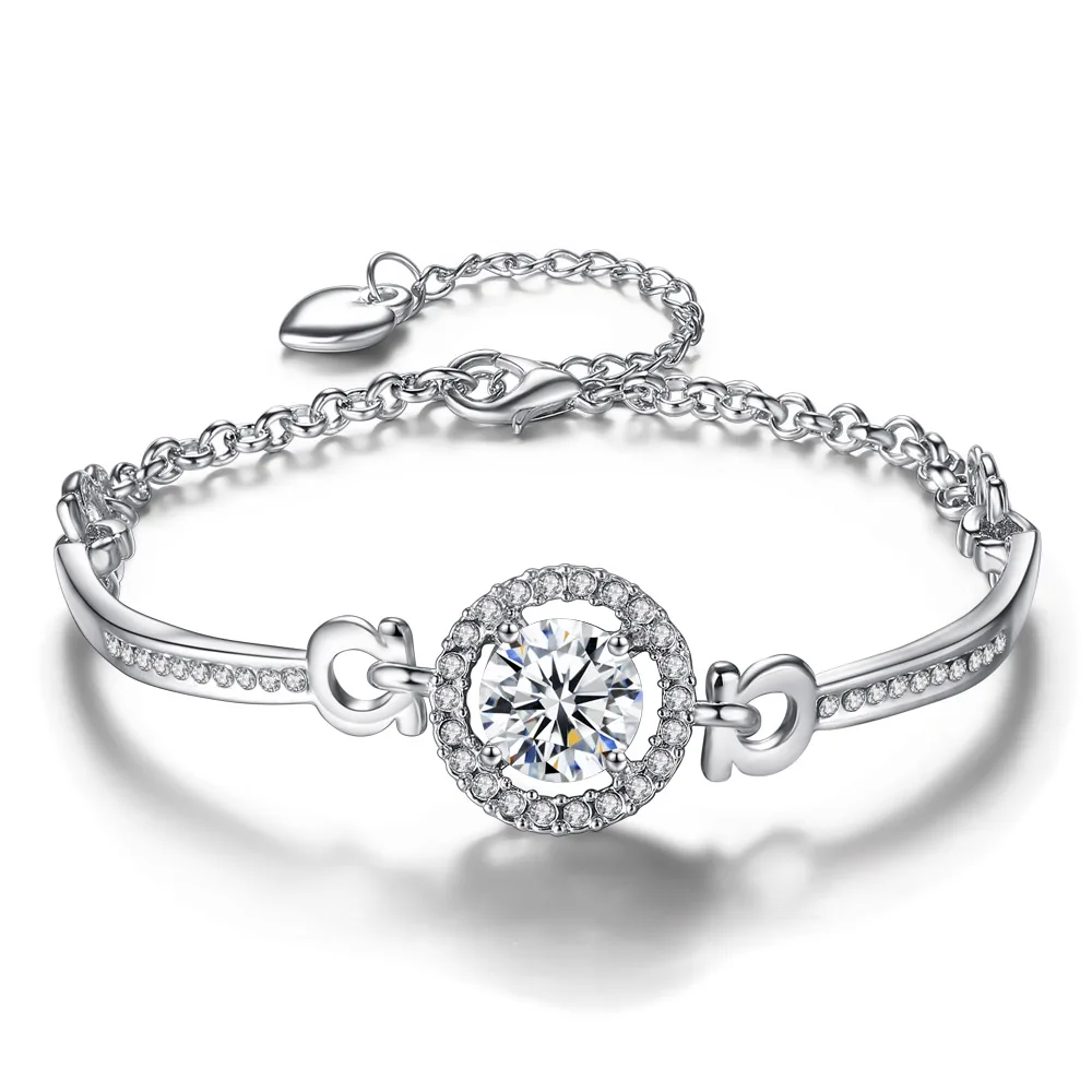 

MiMeng Crystal Zircon Bangles Round Zircon Bracelet for Women Statement Gift For Girl Wholesale M25
