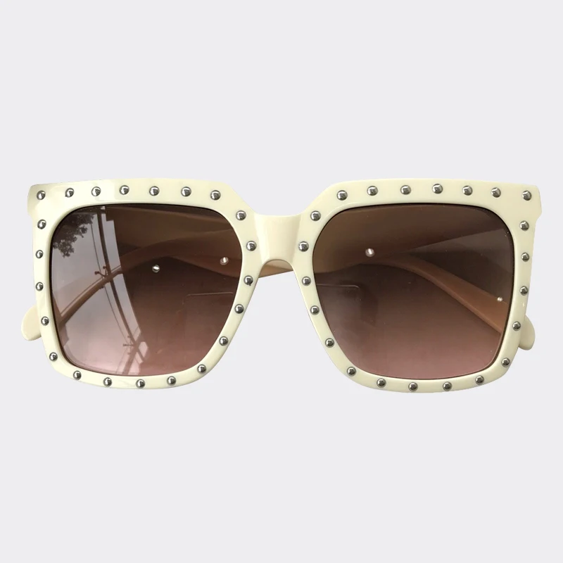 

Square Sunglasses Women 2019 Fashion Brand Designer Luxury Rivet Oversize Sun Glasses For Women Vintage Oculos De Sol